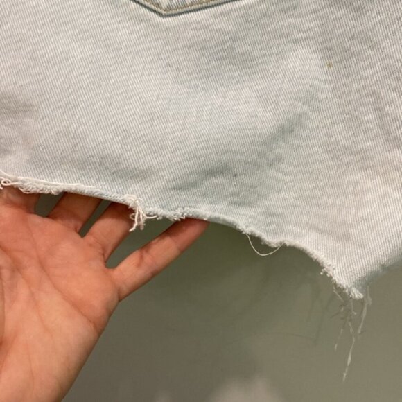 Oak & Fort Blue High Rise Cut off Jean shorts Size small - Picture 7 of 12